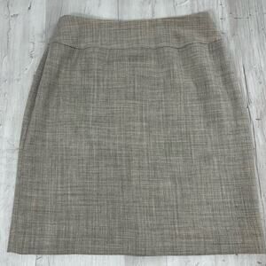 Jones New York Gray Lined 100% Wool Fitted Straight Knee Length Work Skirt 10